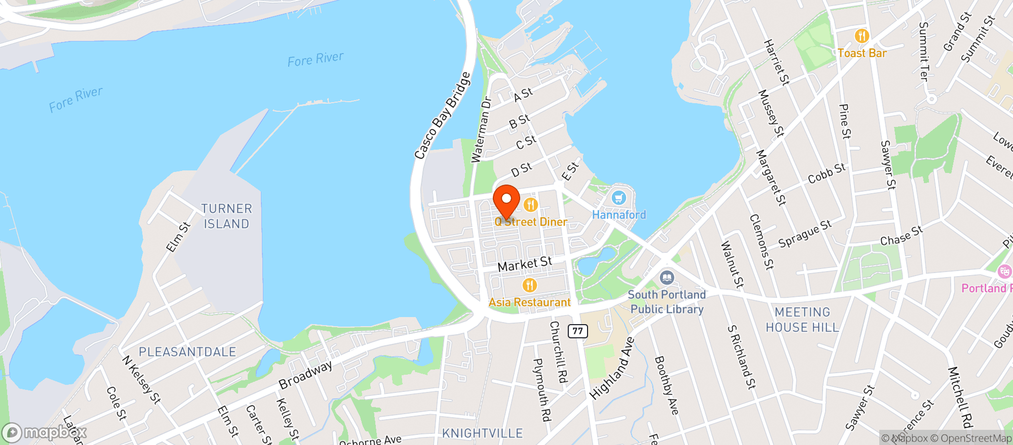 Map showing Shaw's