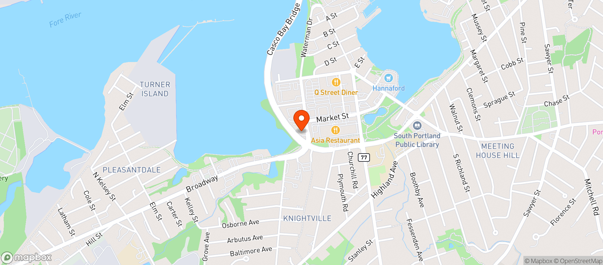 Map showing Blossom (med)