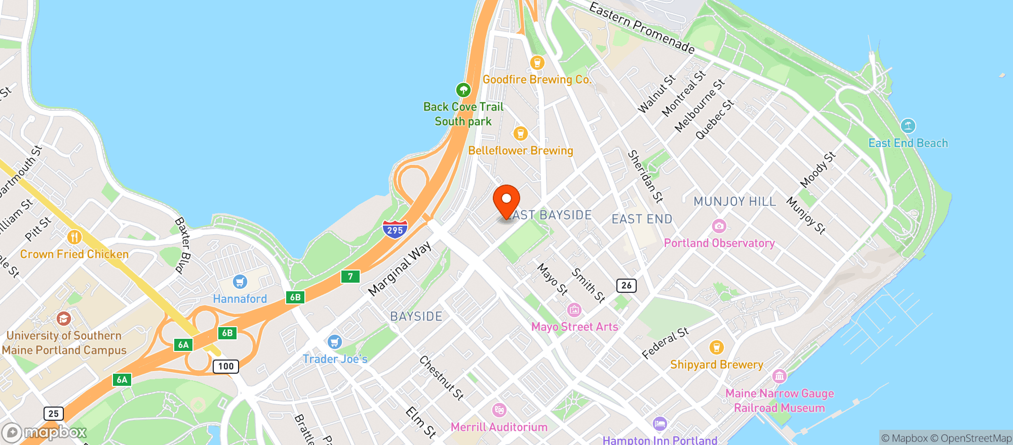 Map showing Rising Tide Brewing