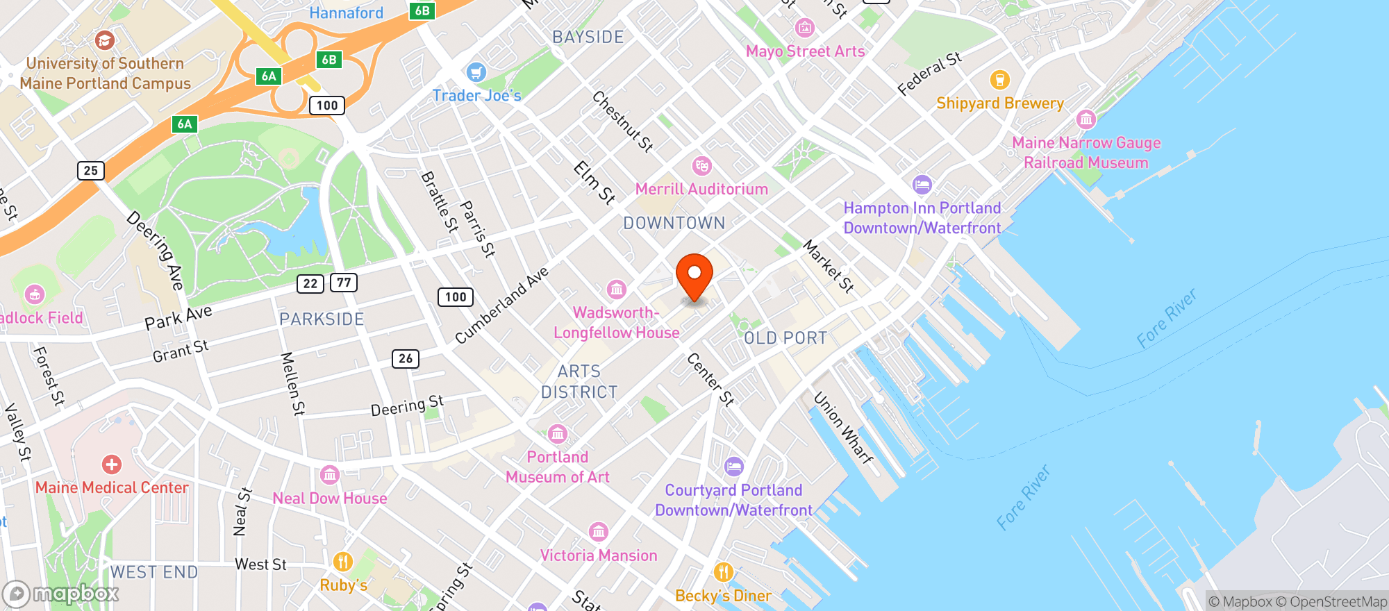 Map showing El Rayo Taqueria