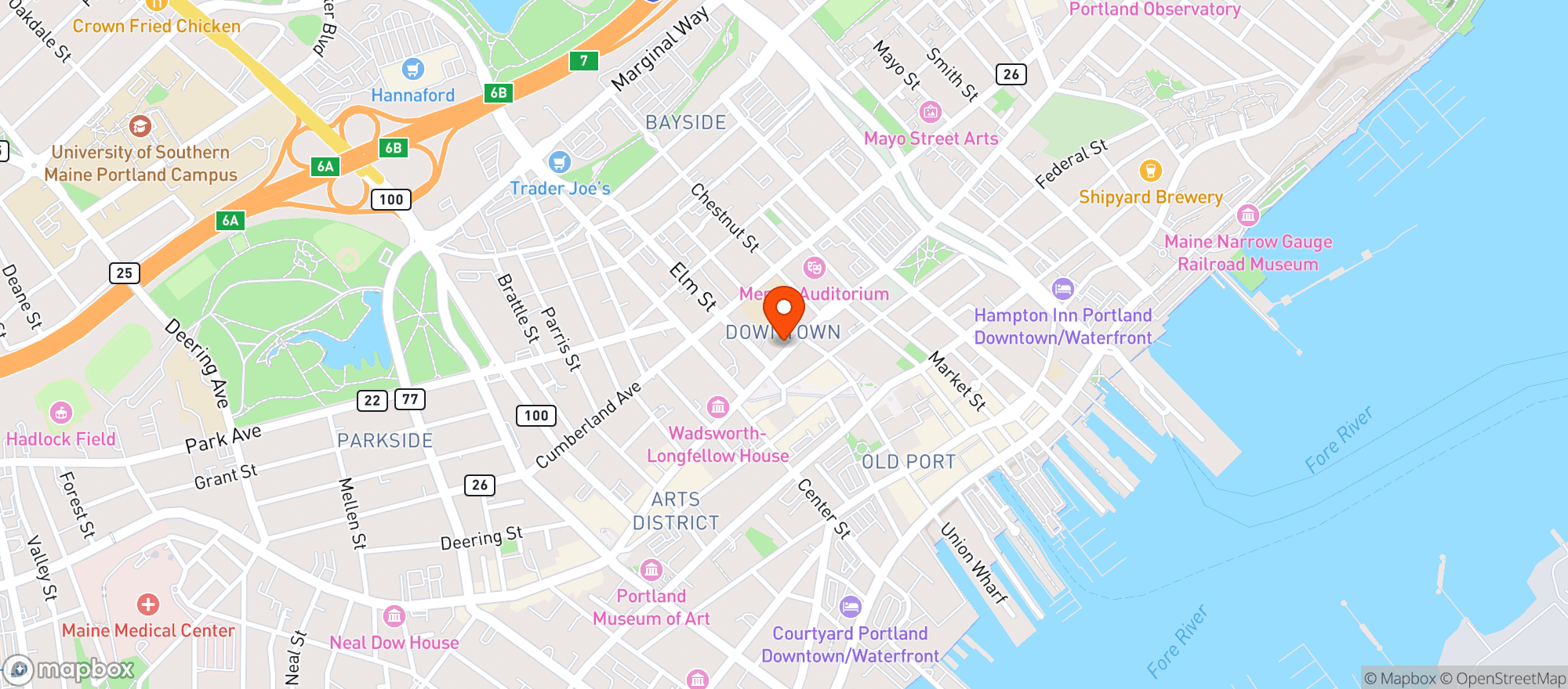 Map showing Flores Restaurant & Bar