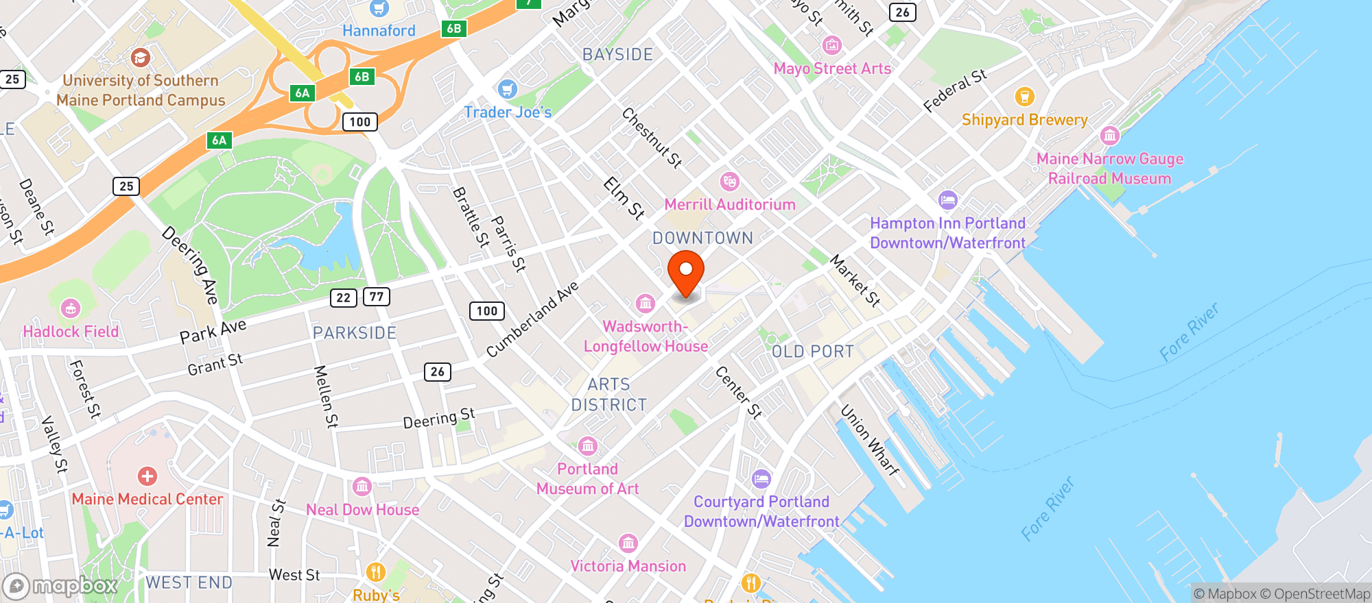 Map showing Davids Restaurant