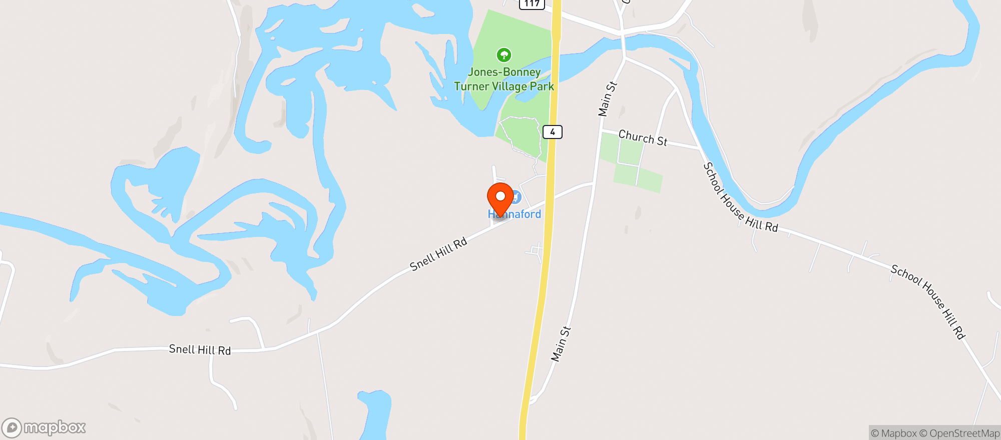 Map showing Hannaford