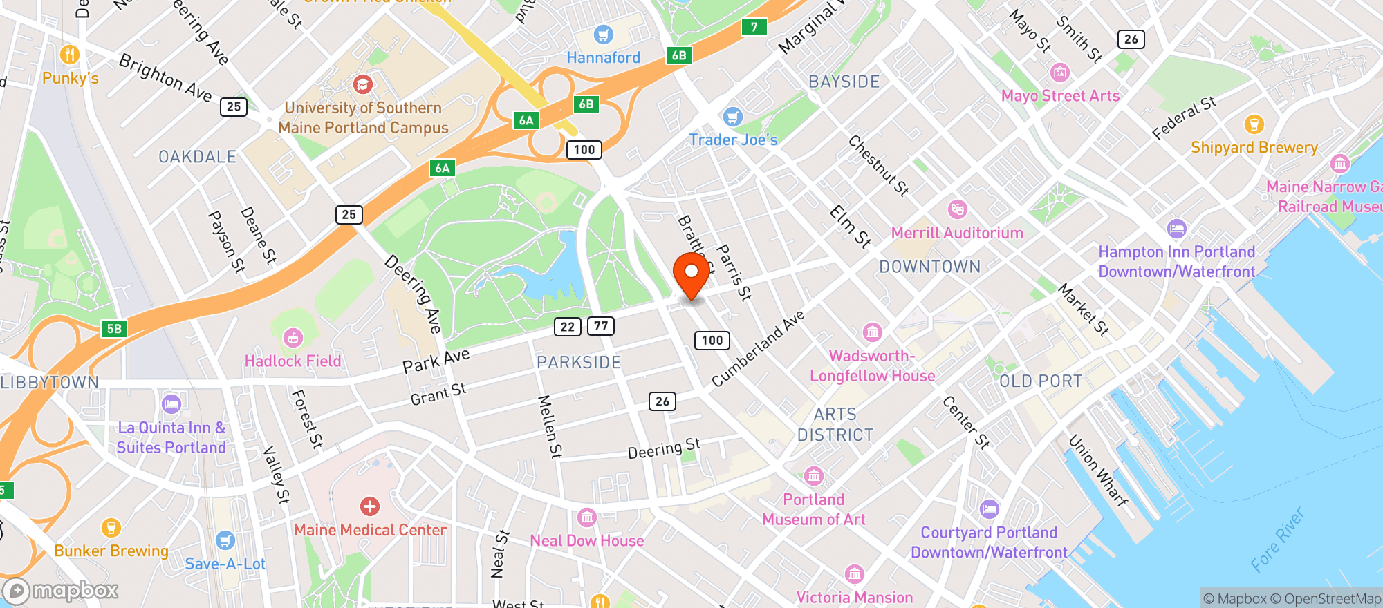 Map showing Wild Side Smoke Shop- Portland