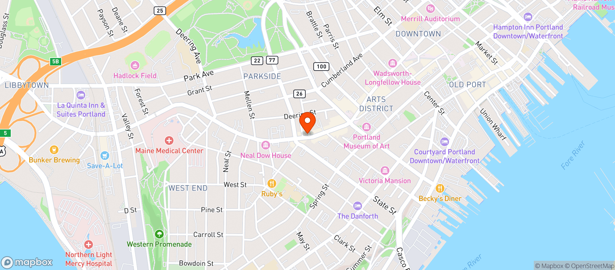Map showing Joes Super Variety