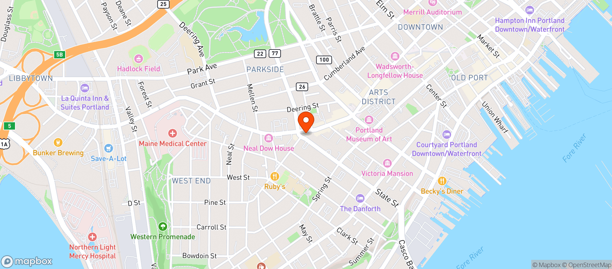 Map showing One Longfellow Square