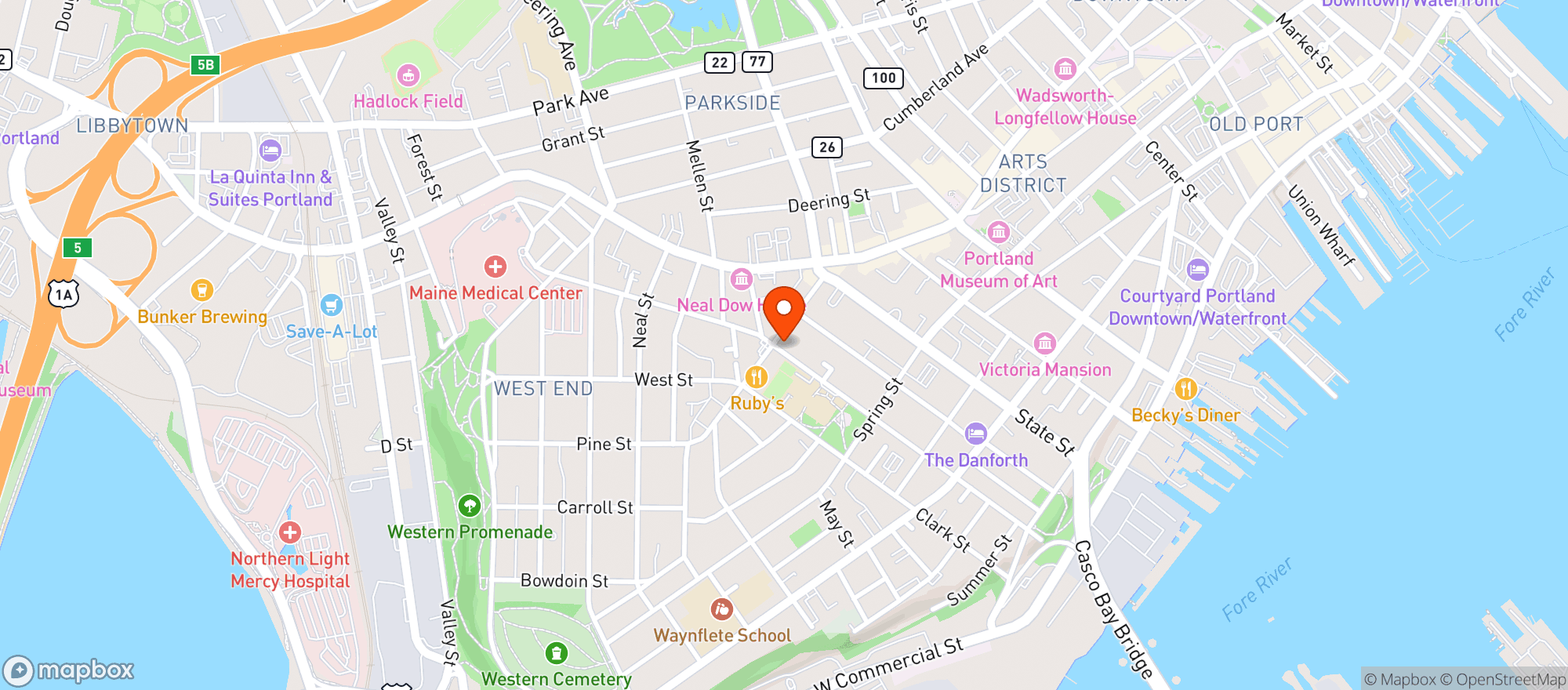 Map showing Rosemont Market And Bakery