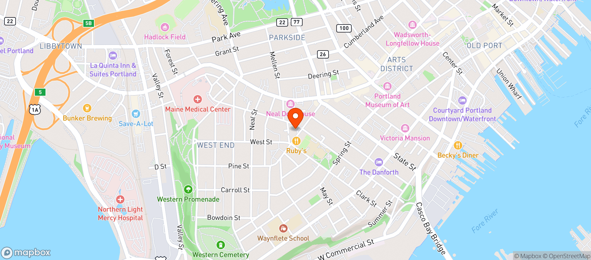 Map showing Cumberland Farms #5575