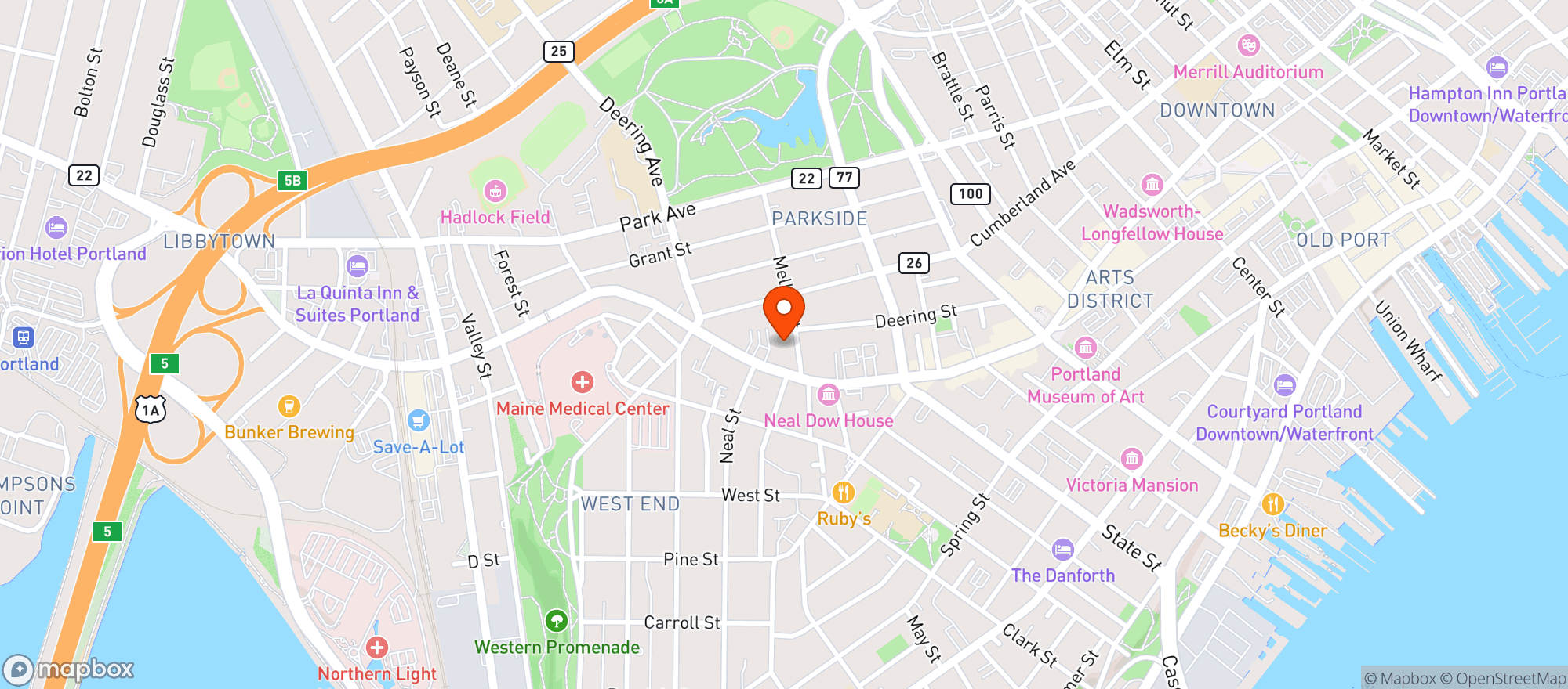 Map showing Wayside Tavern