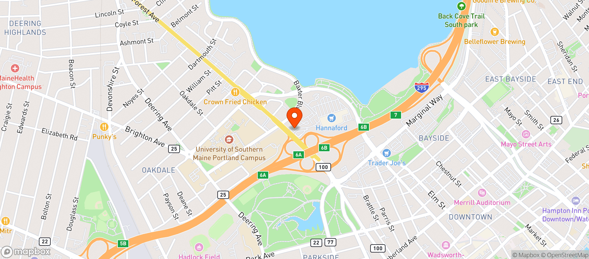 Map showing Hannaford