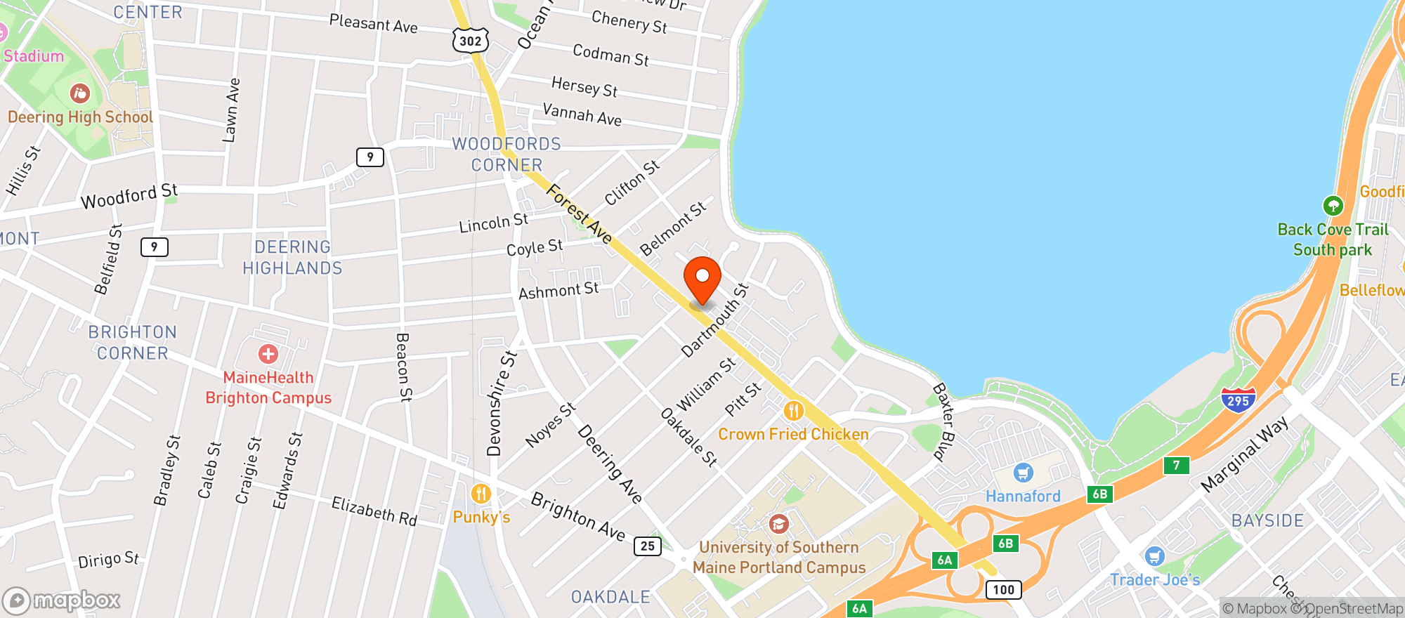 Map showing Bow Street Beverage - Me