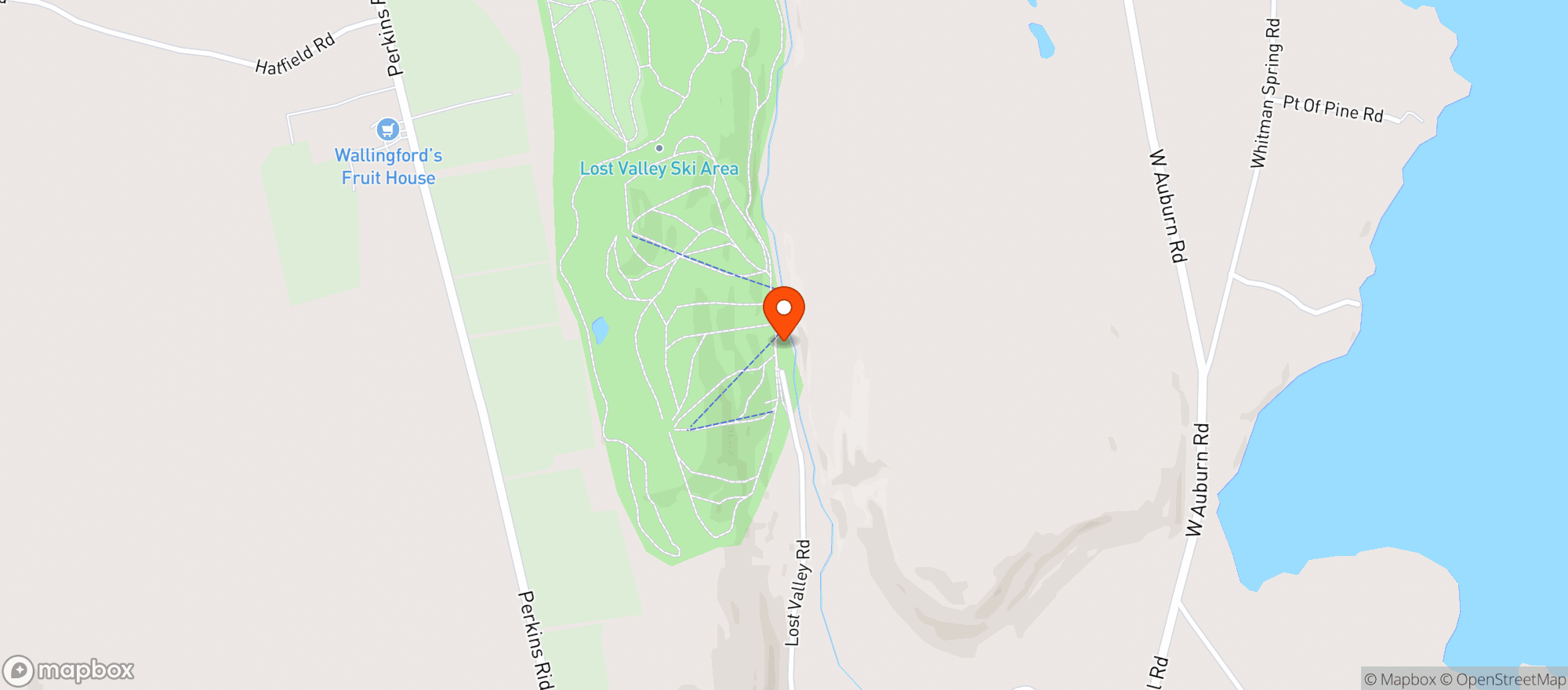 Map showing Lost Valley