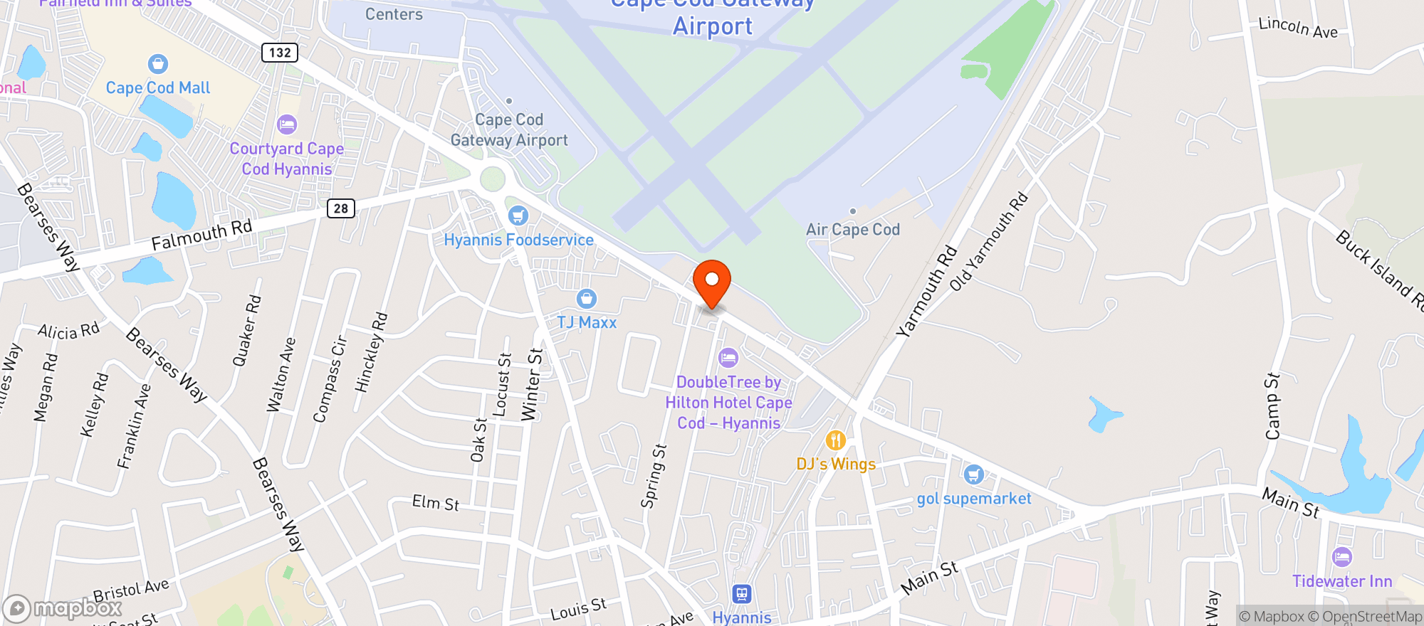 Map showing Kappy's Hyannis Fine Wine & Spirits