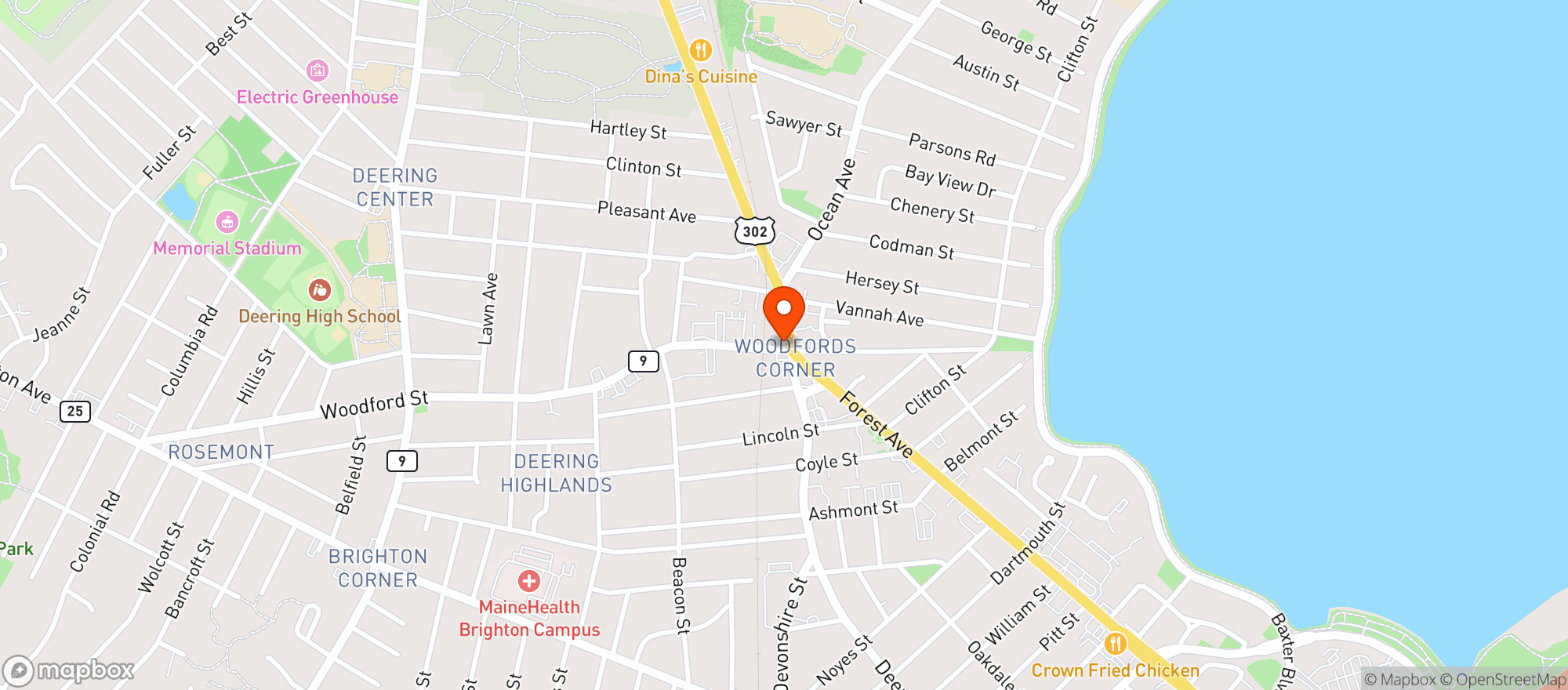 Map showing Woodford Food & Beverage