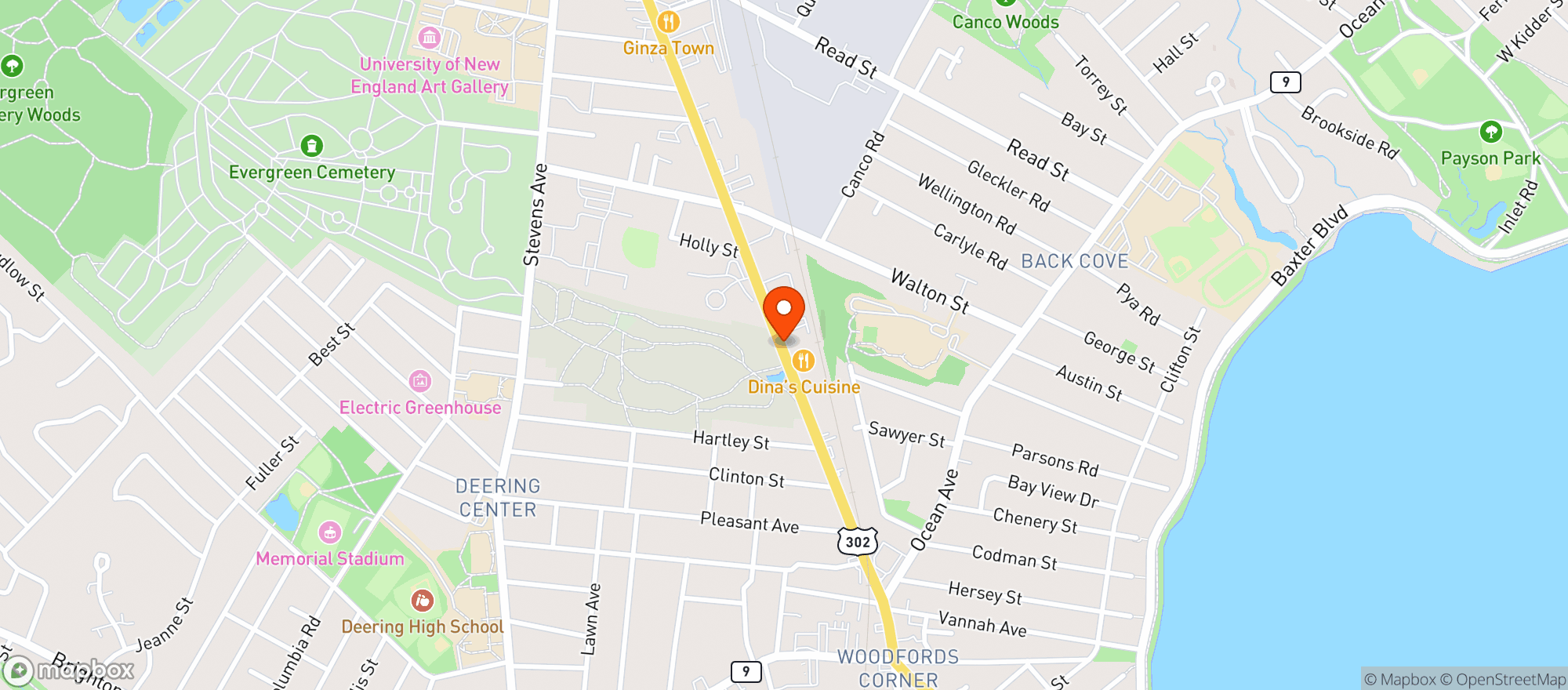 Map showing R S V P