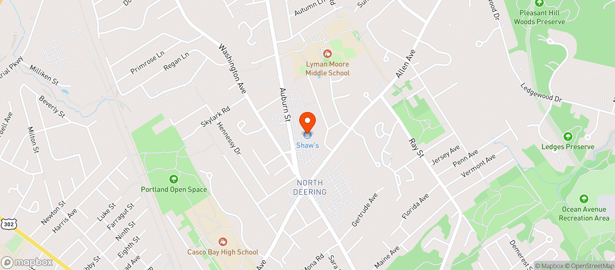 Map showing Shaws - 02541 - Portland