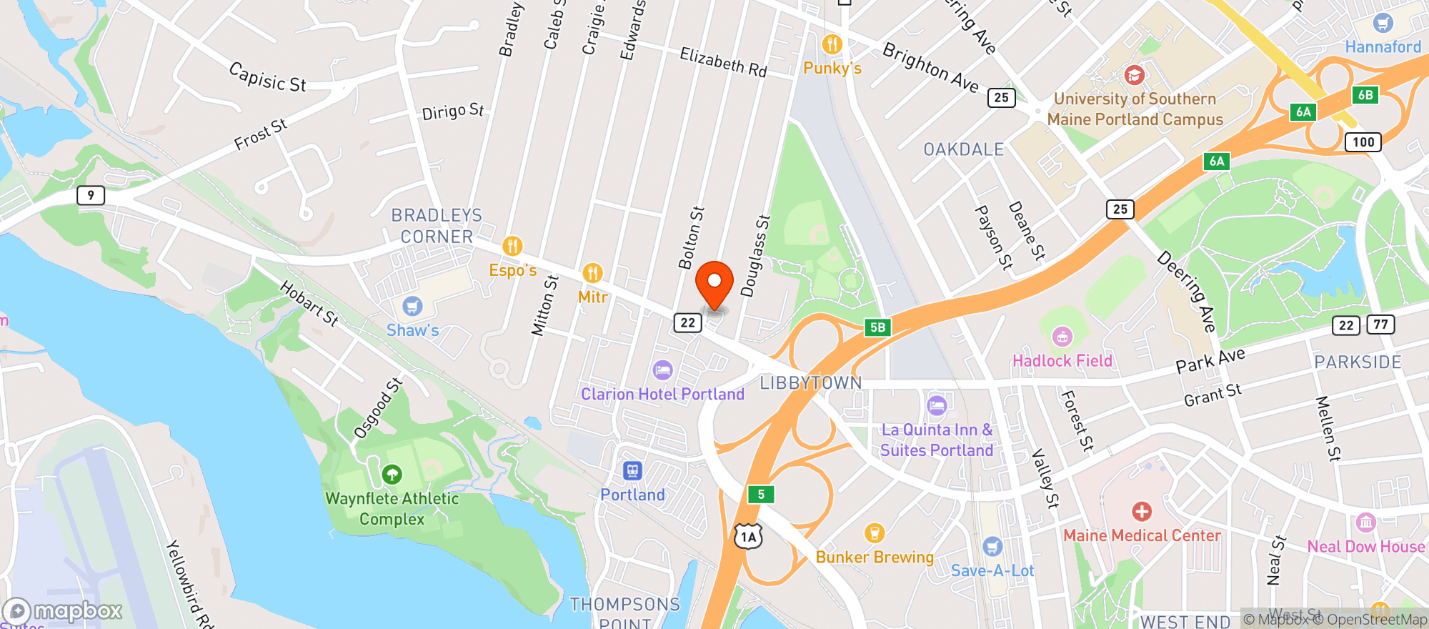 Map showing Congress St Clipper Mart