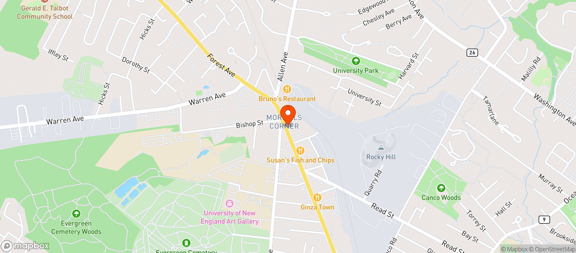 Map showing Brass Rail  The