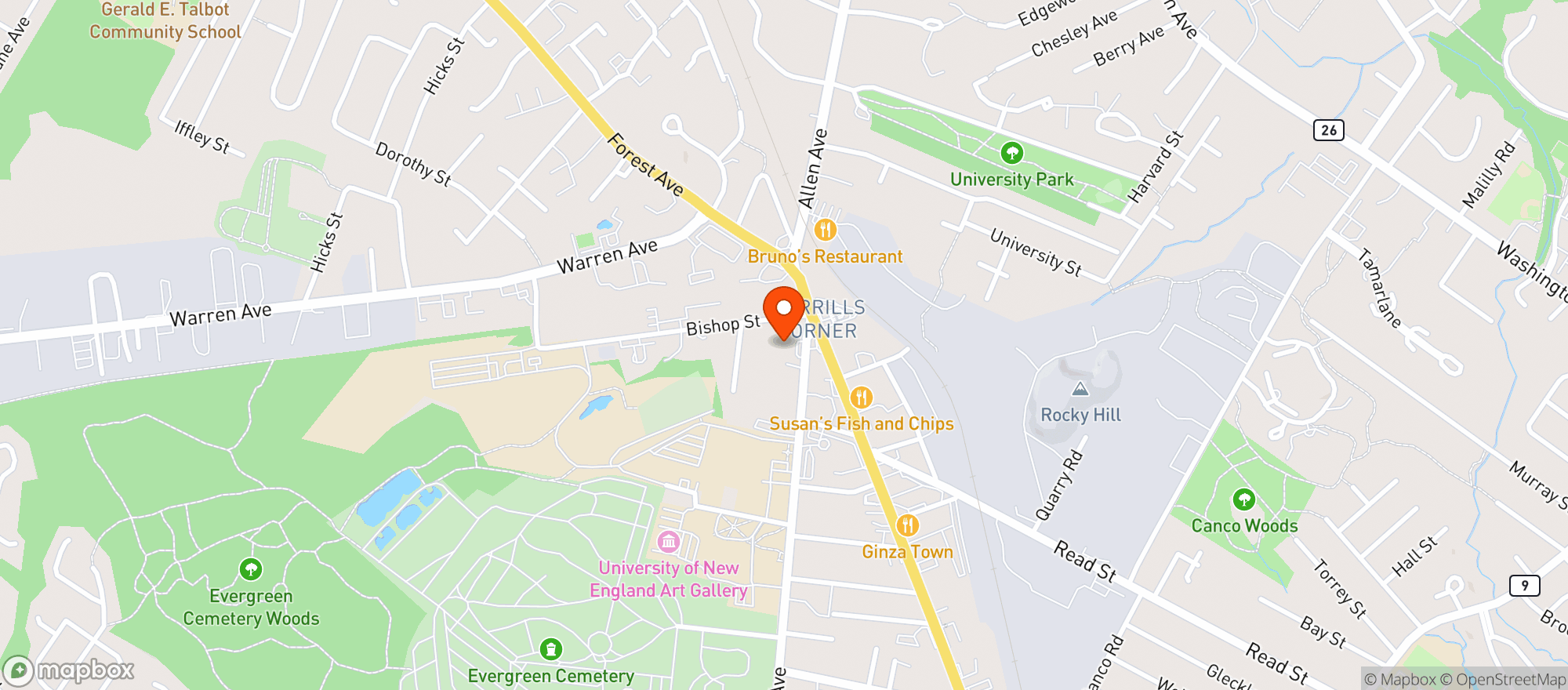 Map showing Rosemont Market & Bakery