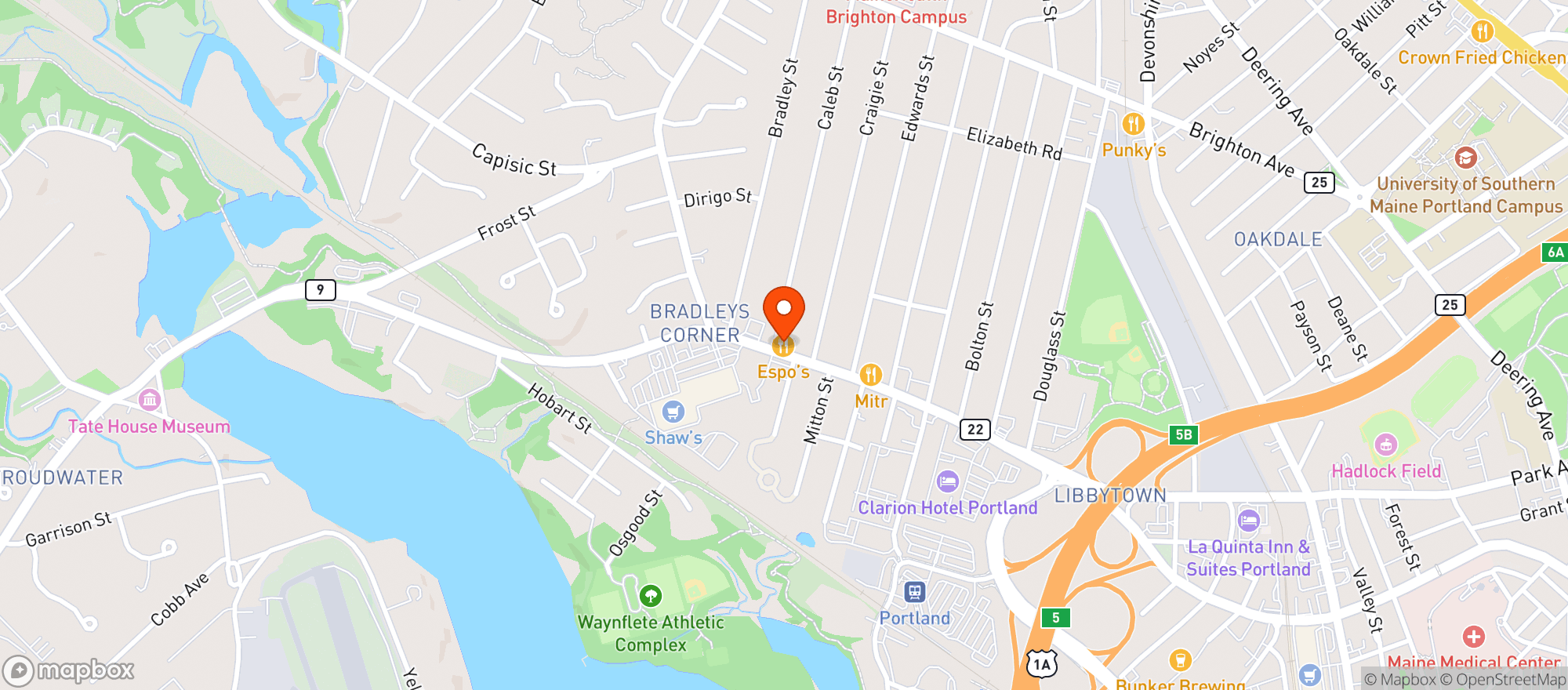 Map showing Maria S Restaurant