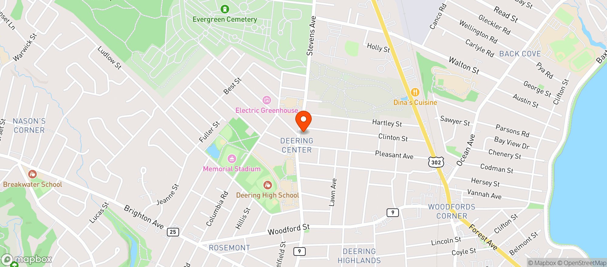 Map showing Quality Shop