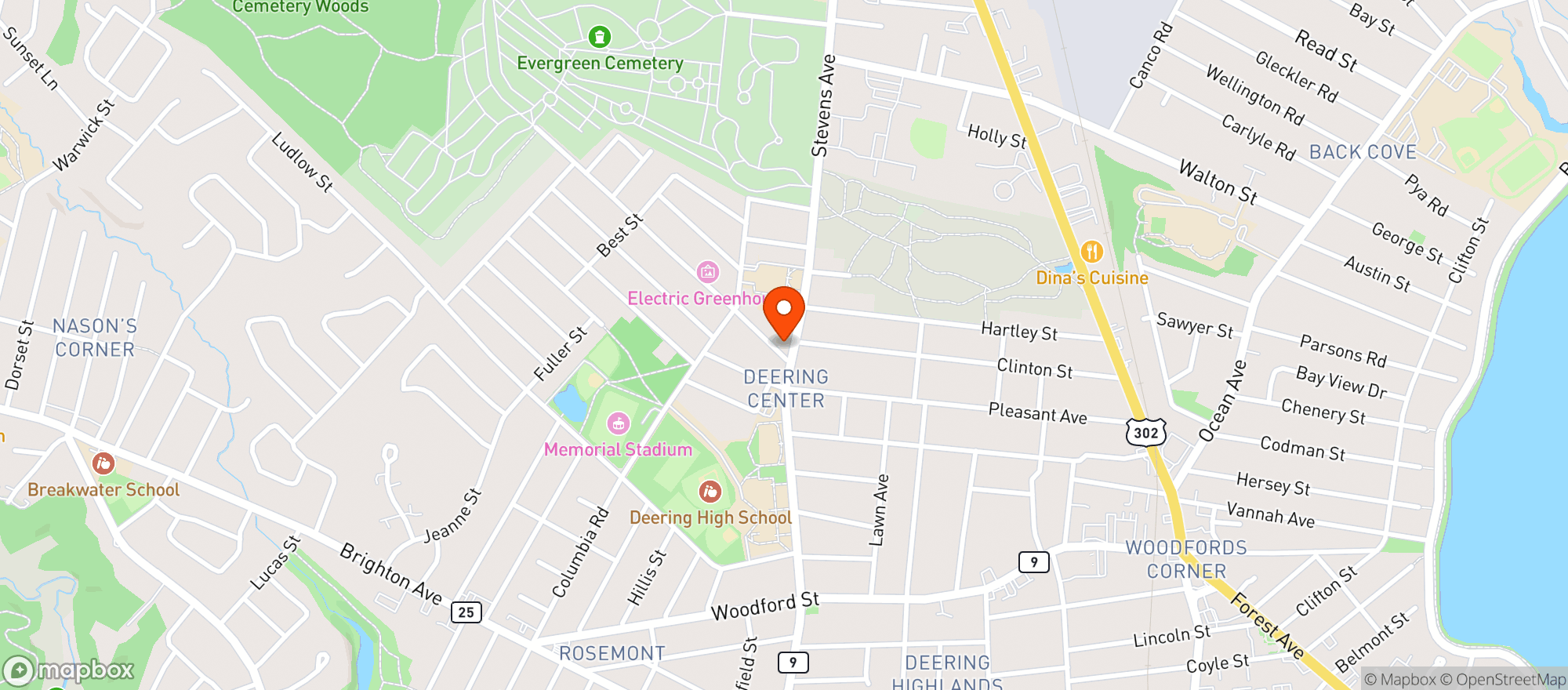 Map showing Noble Pizzeria & Barbecue