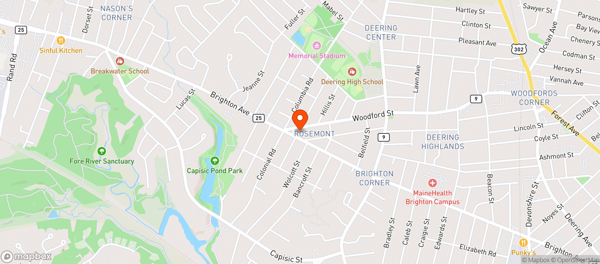 Map showing Cumberland Farms #5613