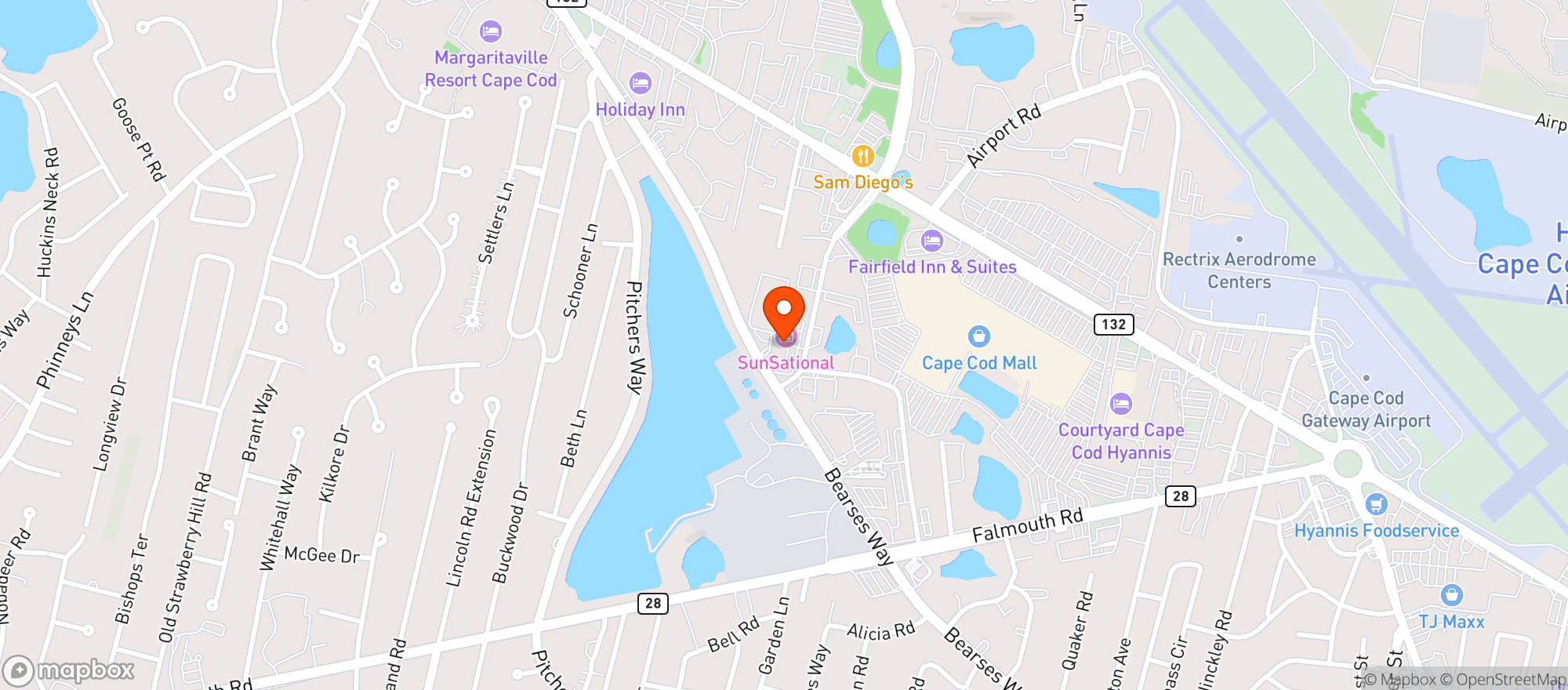 Map showing The Vape Way - Hyannis