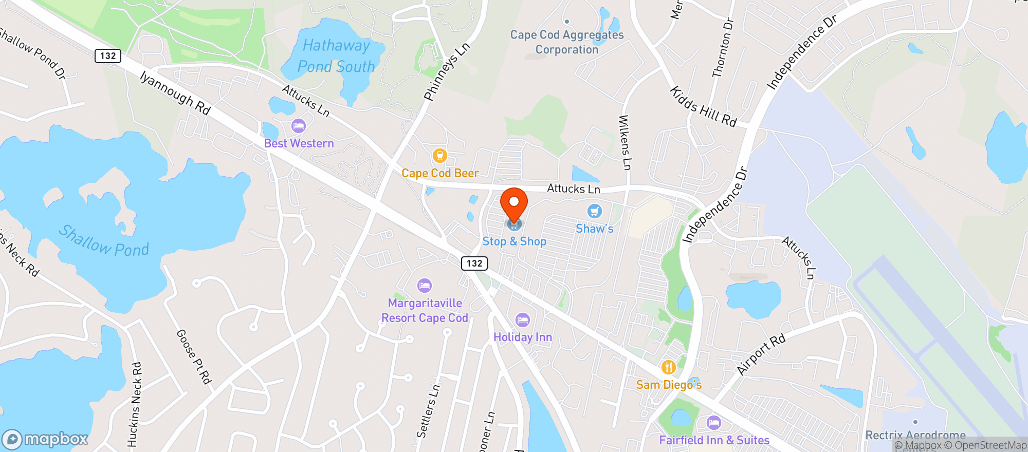 Map showing Stop & Shop - 0406 - Barnstable