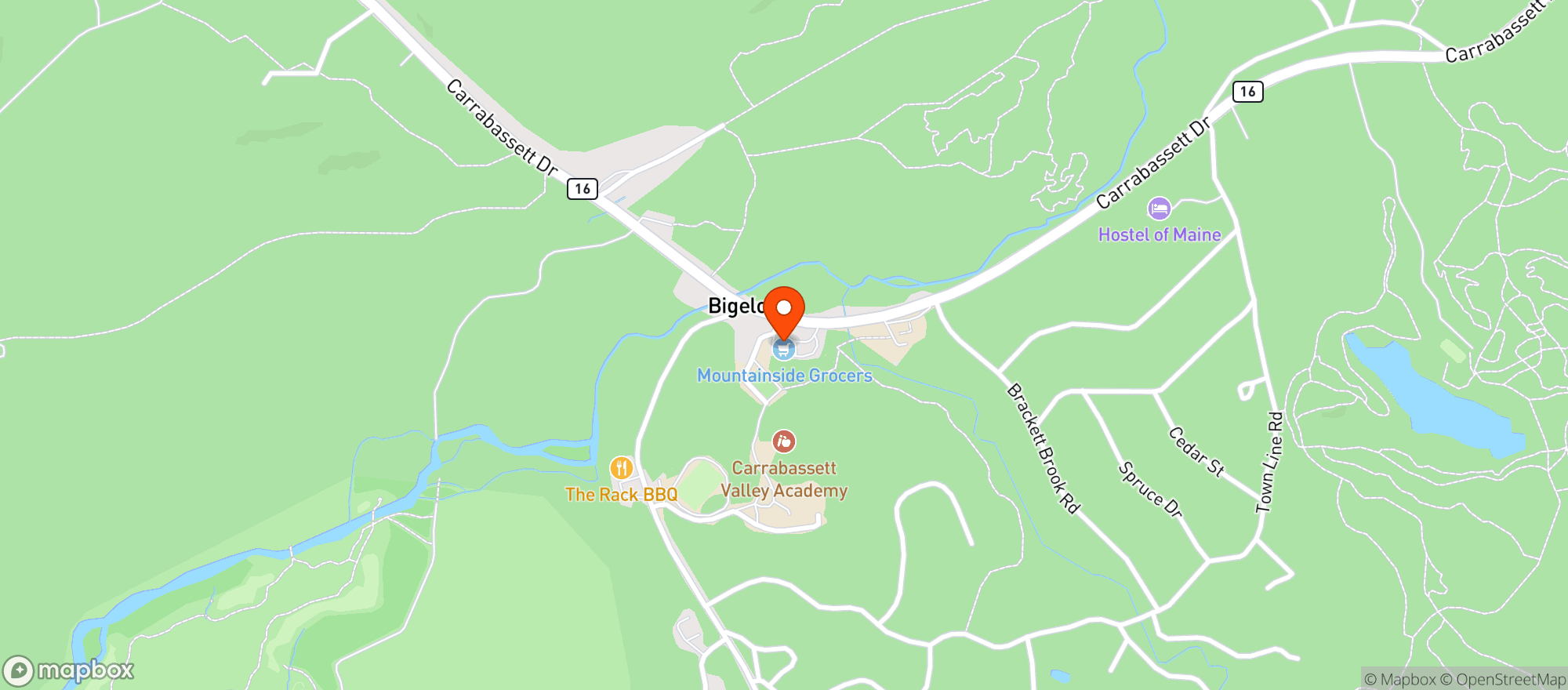 Map showing Mountainside Grocery