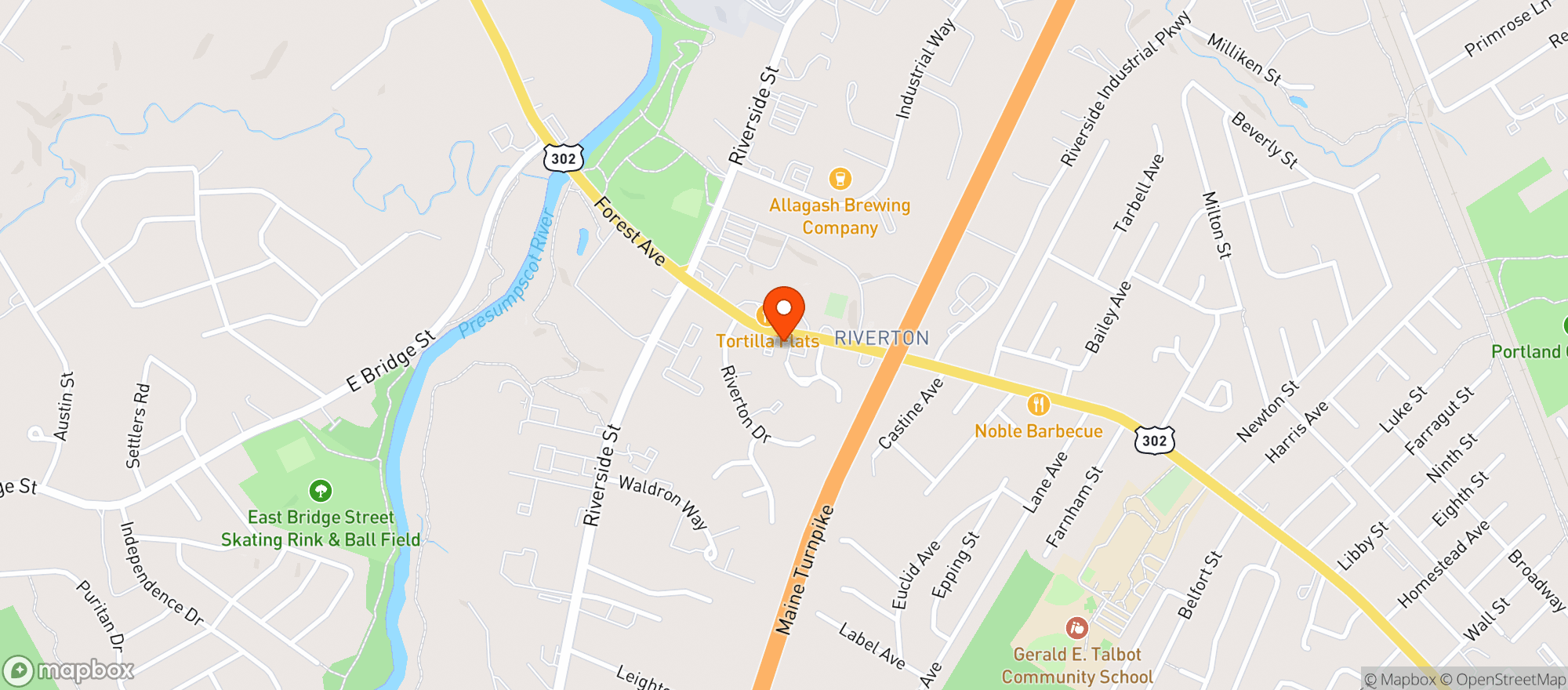 Map showing Queen Bee Food Mart