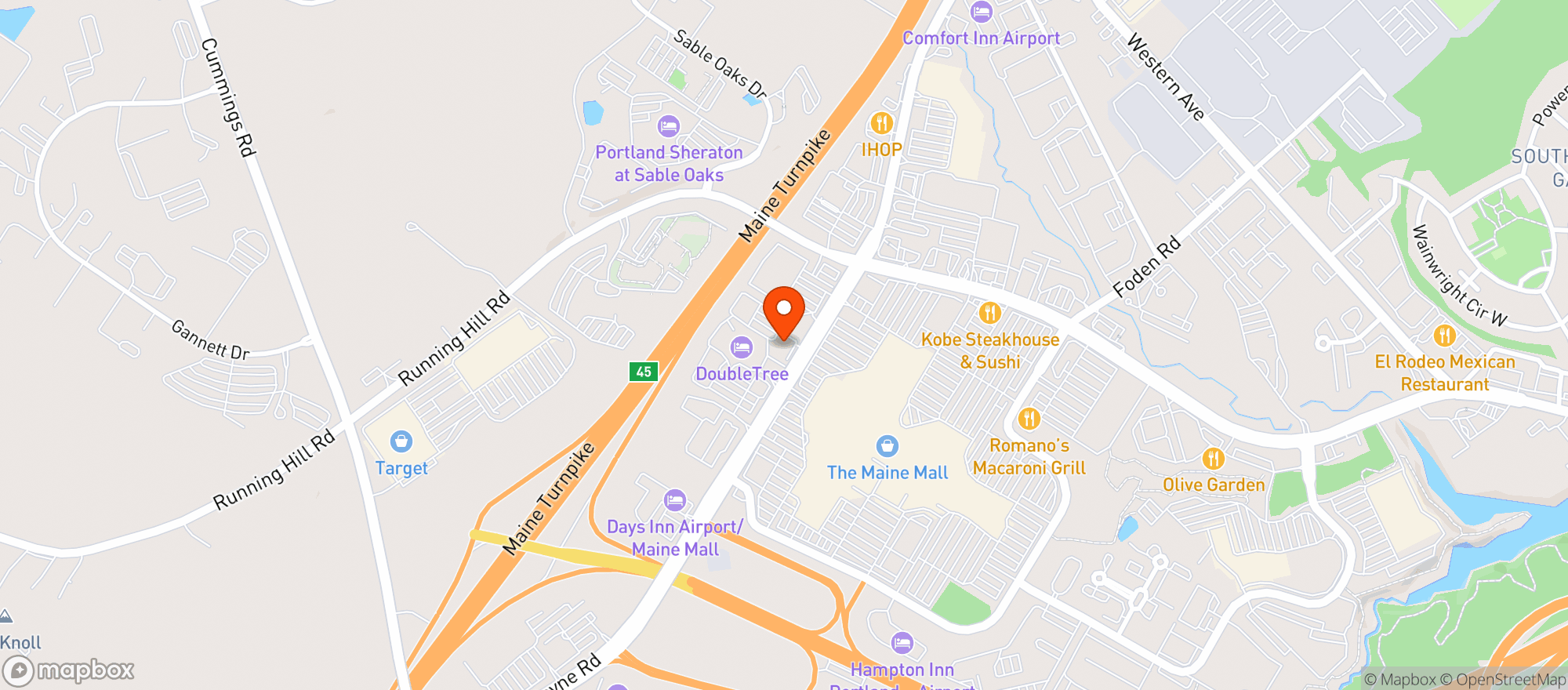 Map showing Vitamin Shoppe - South Portland