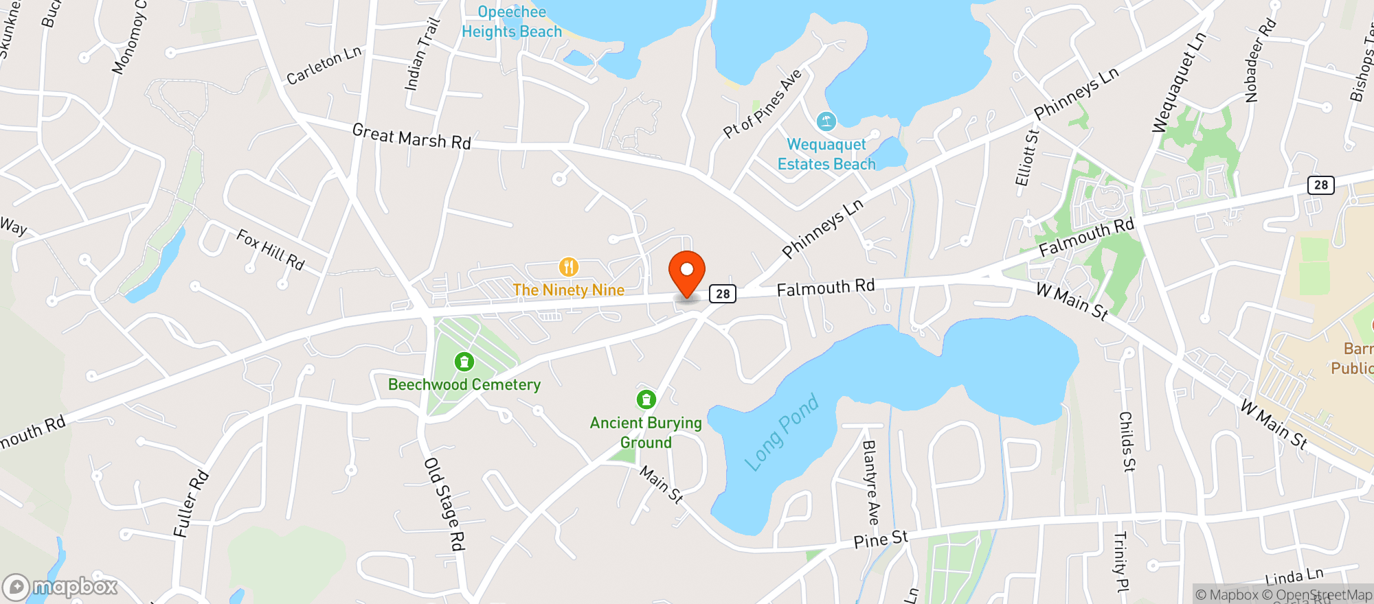 Map showing Cape Cod Package Store