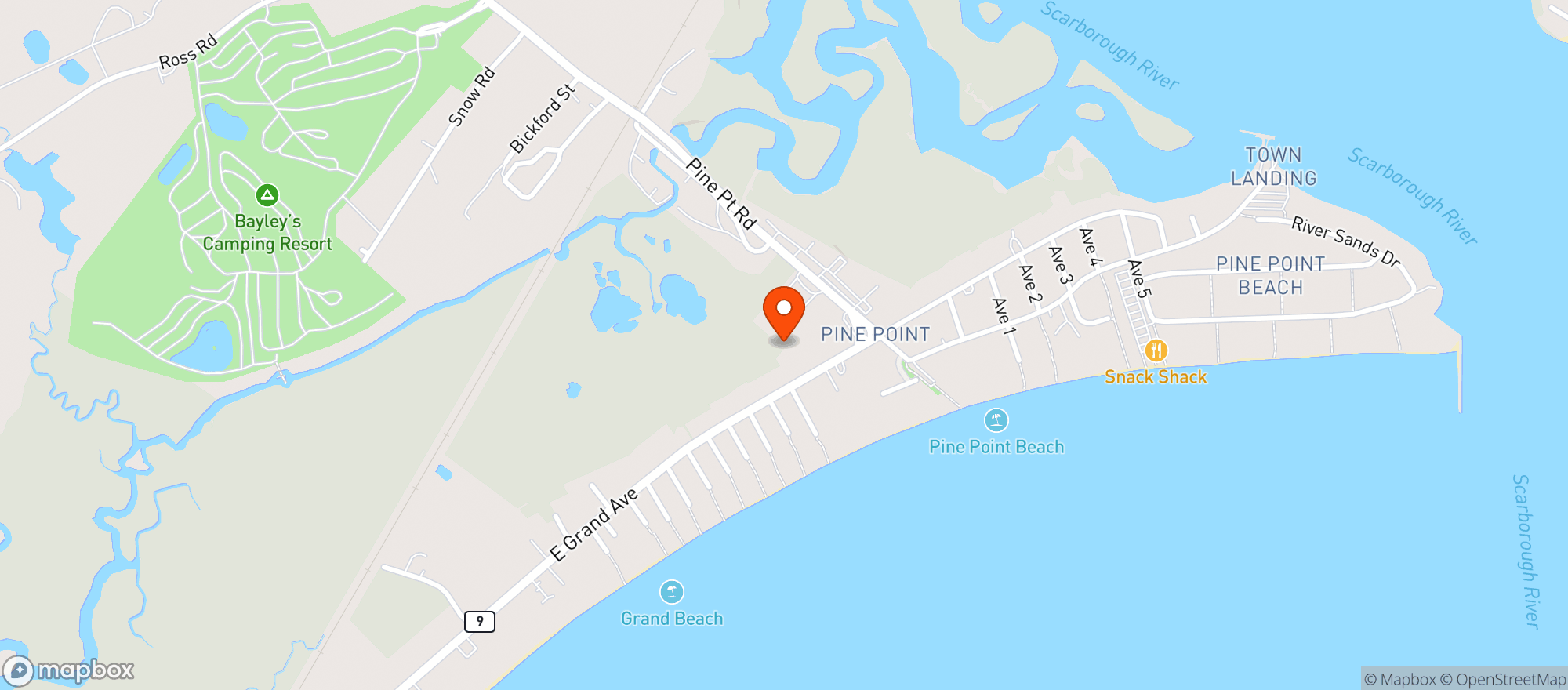Map showing Landing @ Pinepoint