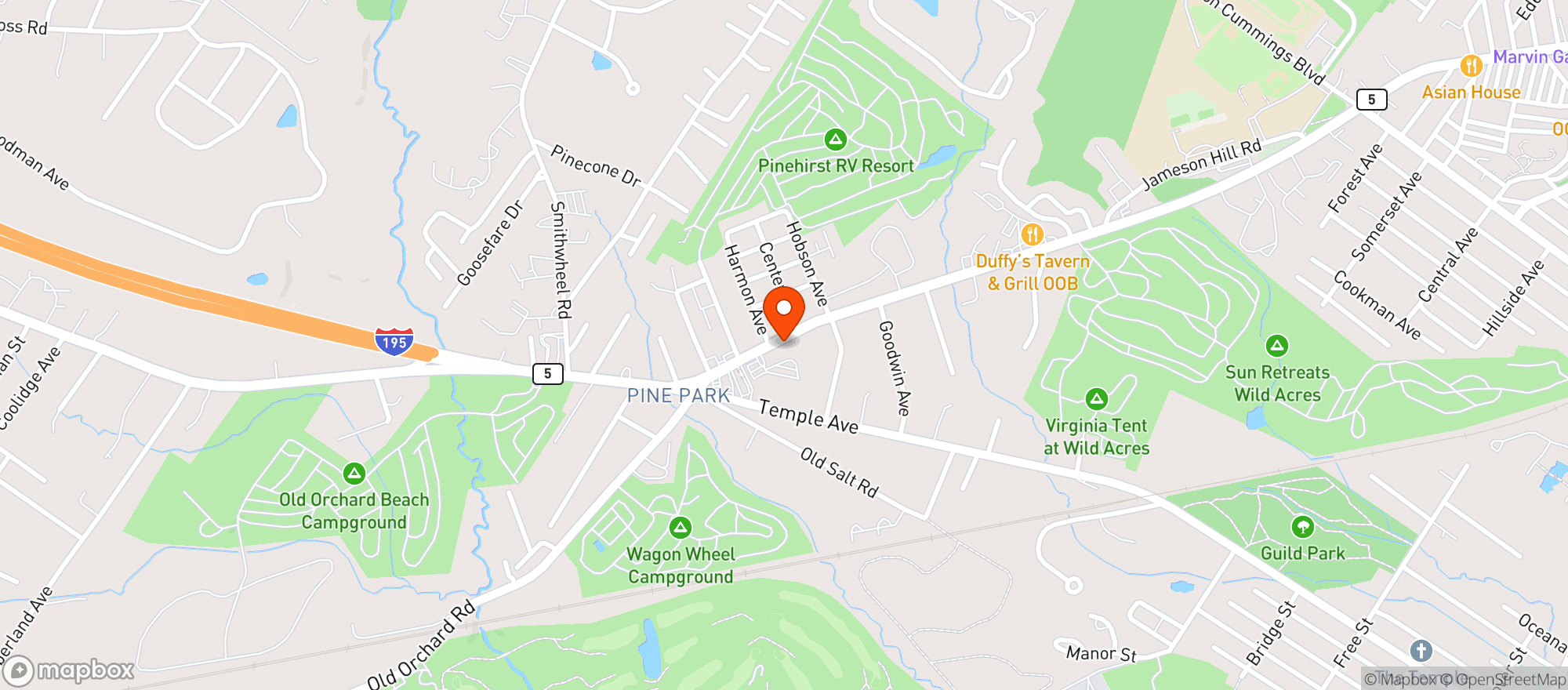 Map showing POTVIN'S QUICK STOP
