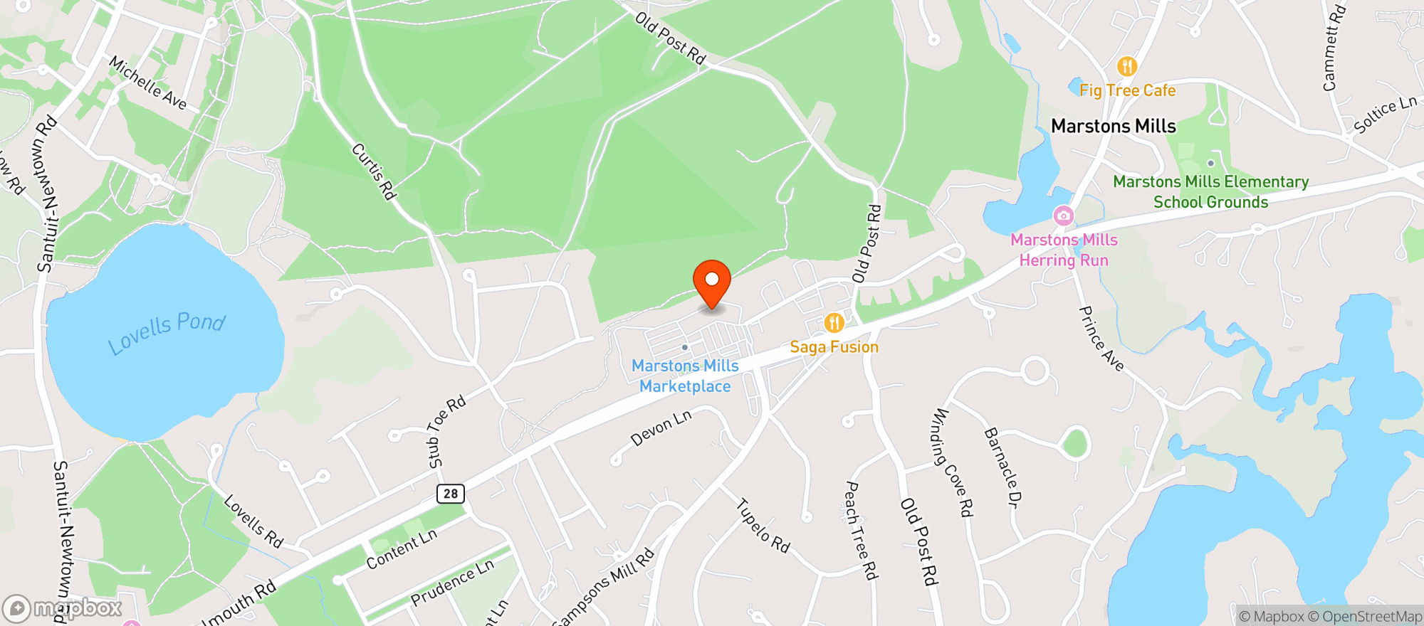 Map showing Cotuit Liquors