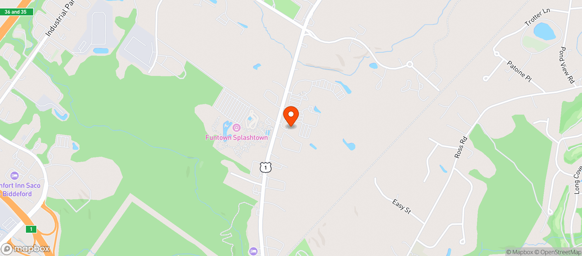 Map showing Circle K / Saco