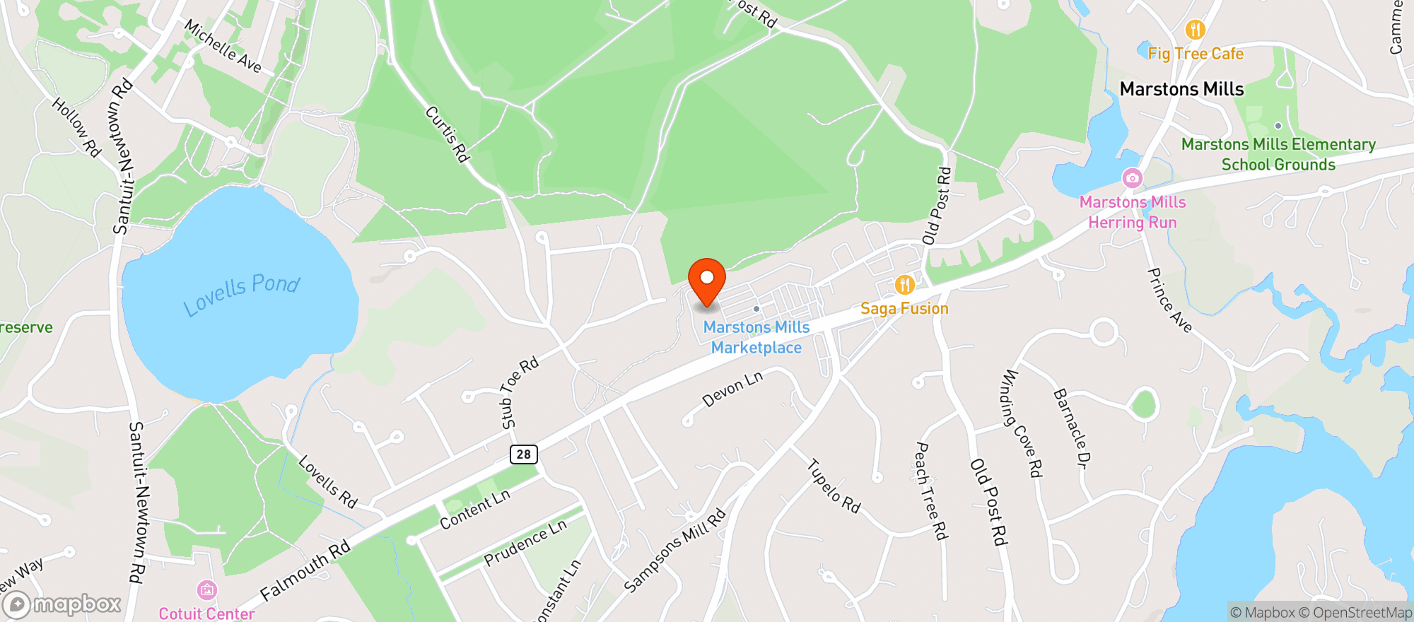 Map showing STOP & SHOP (3900 FALMOUTH ROAD)