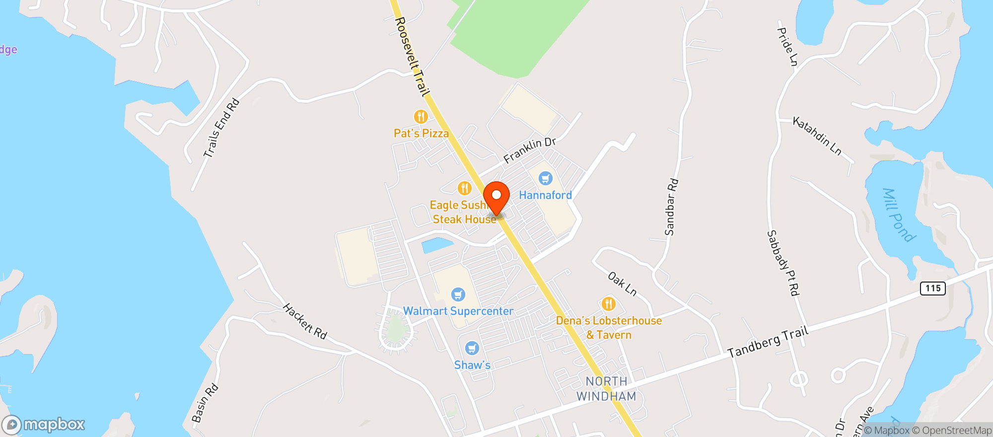 Map showing Shaws - 02538 - North Windham