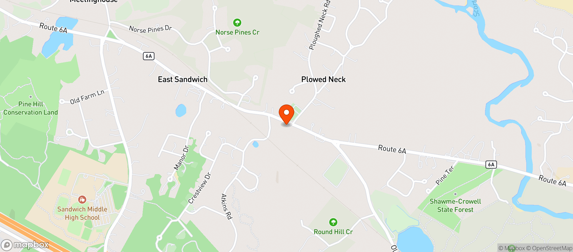 Map showing Route 6A Convenience
