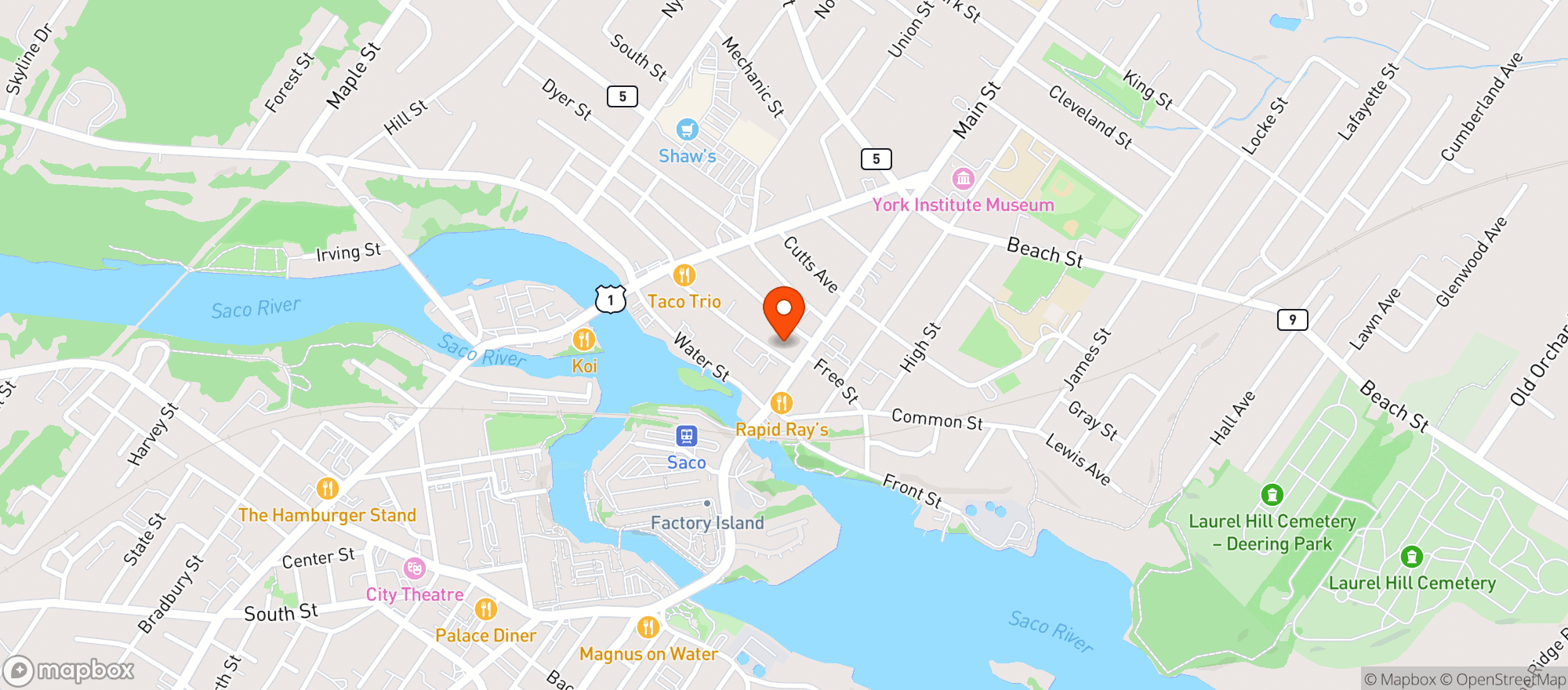 Map showing Townhouse Pub
