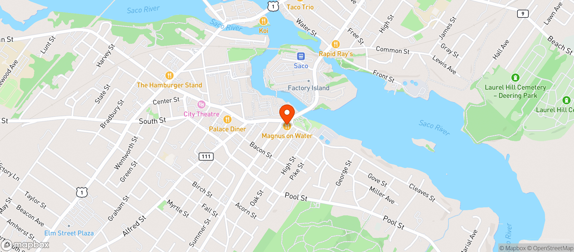 Map showing Magnus on Water