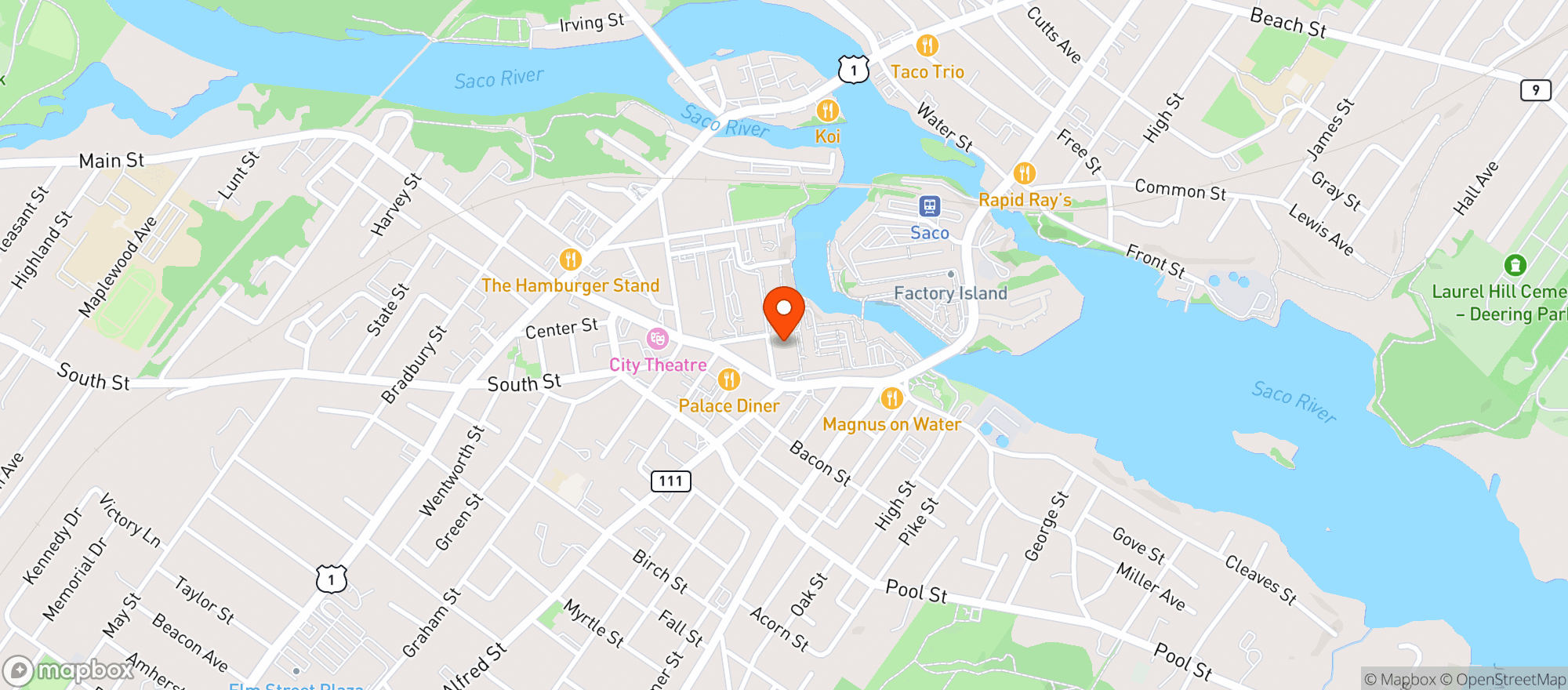 Map showing Portland Pie Company