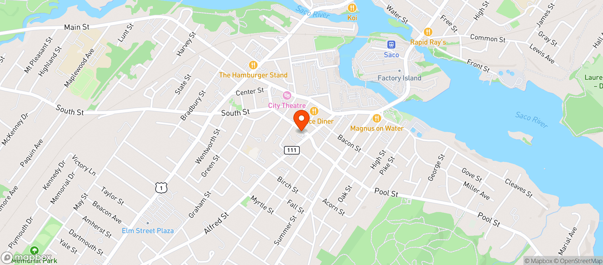 Map showing 7-Eleven#32540A Biddeford