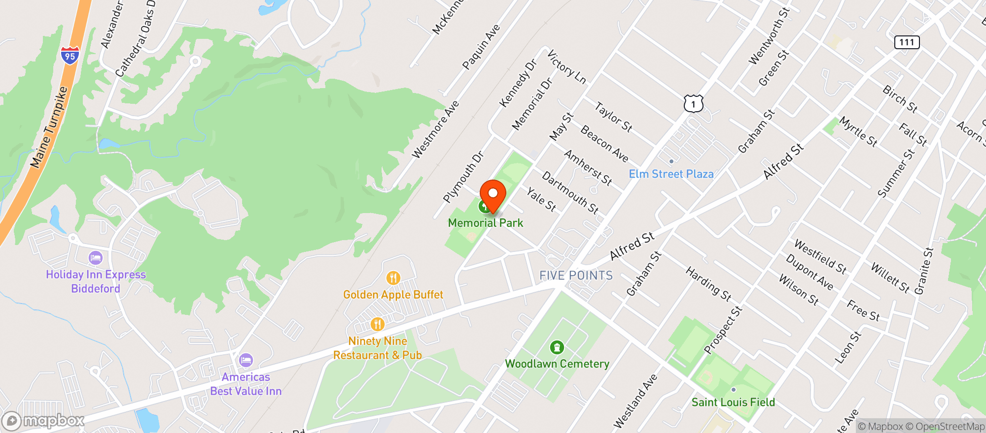 Map showing May Field Park