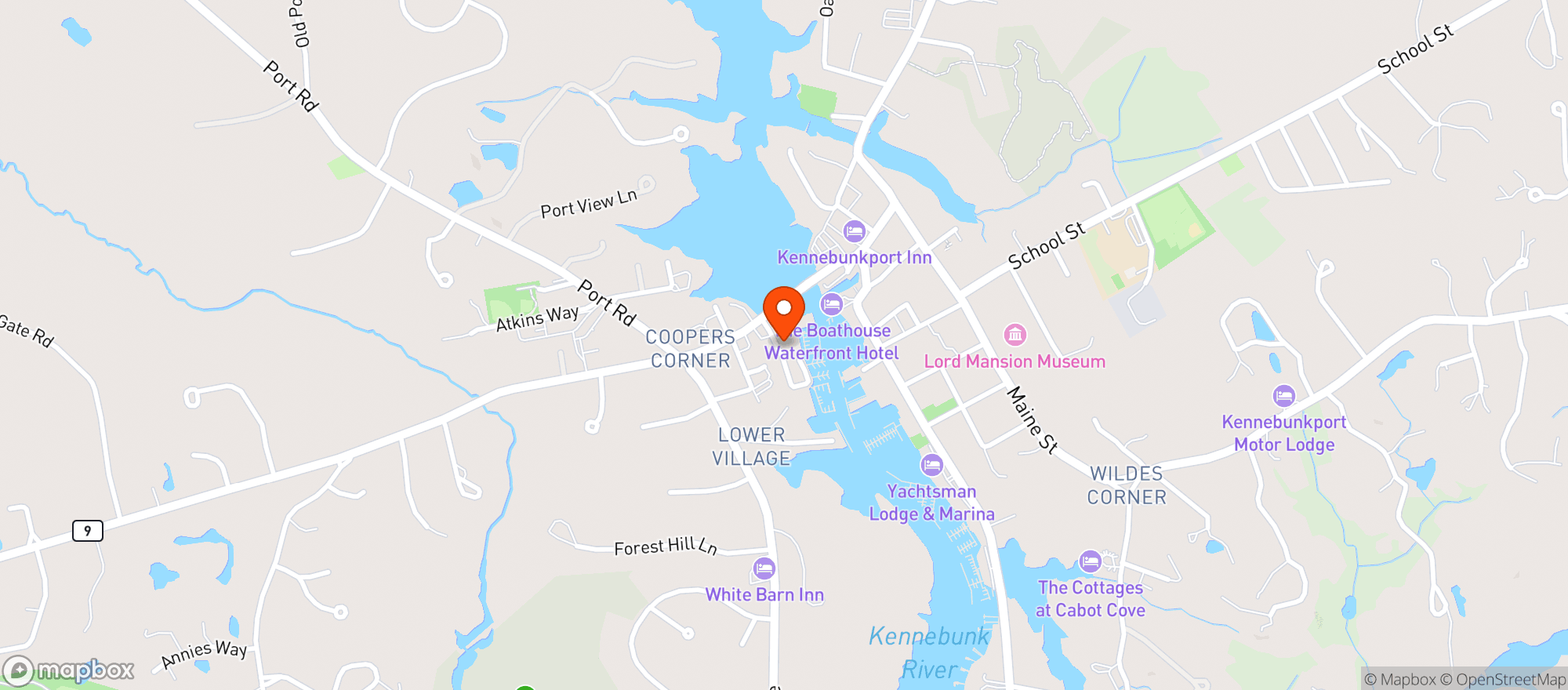 Map showing Federal Jacks Restaurant
