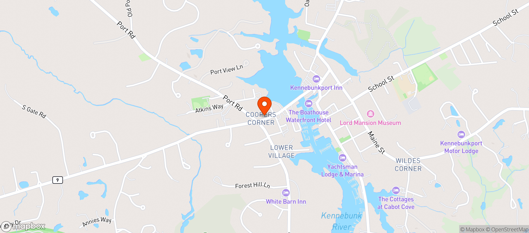 Map showing Ryans Corner Irish Pub