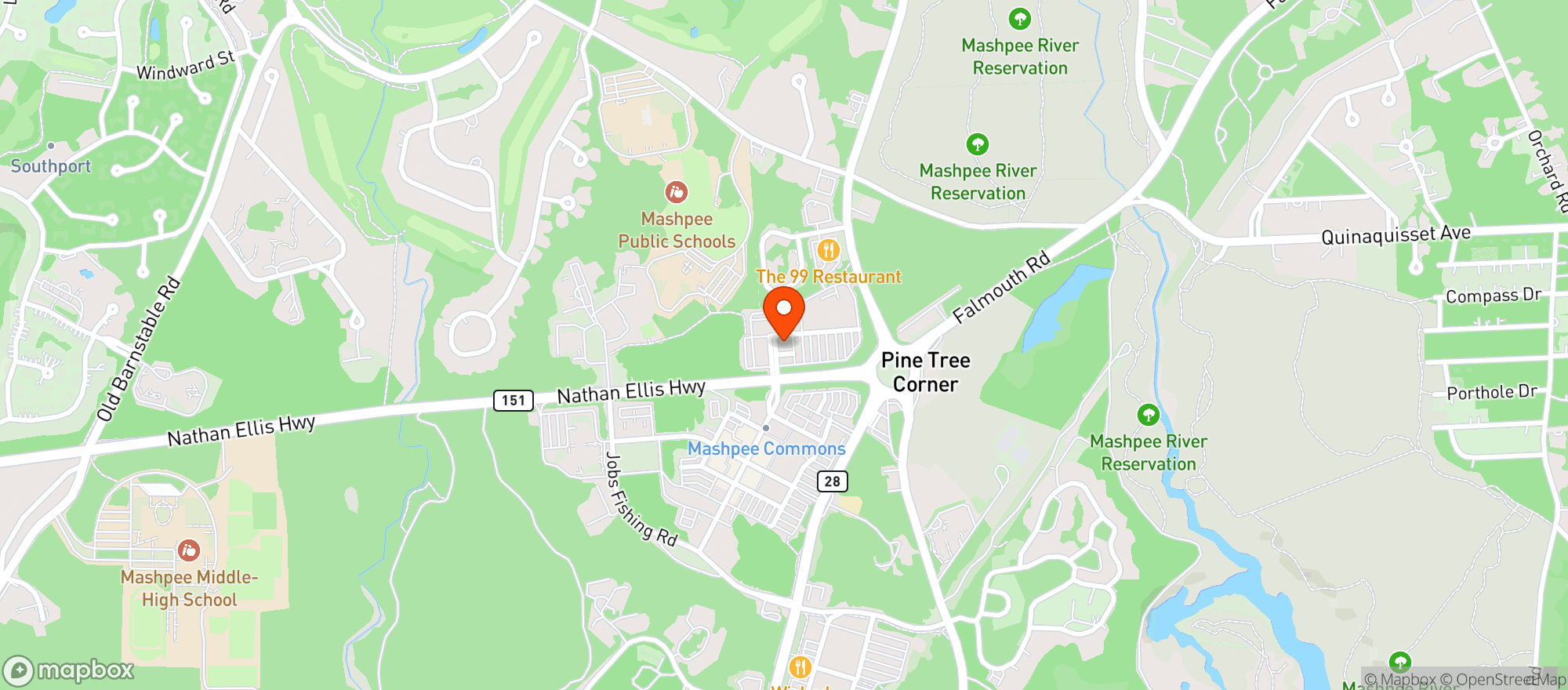 Map showing Liberty Liquors Masphee