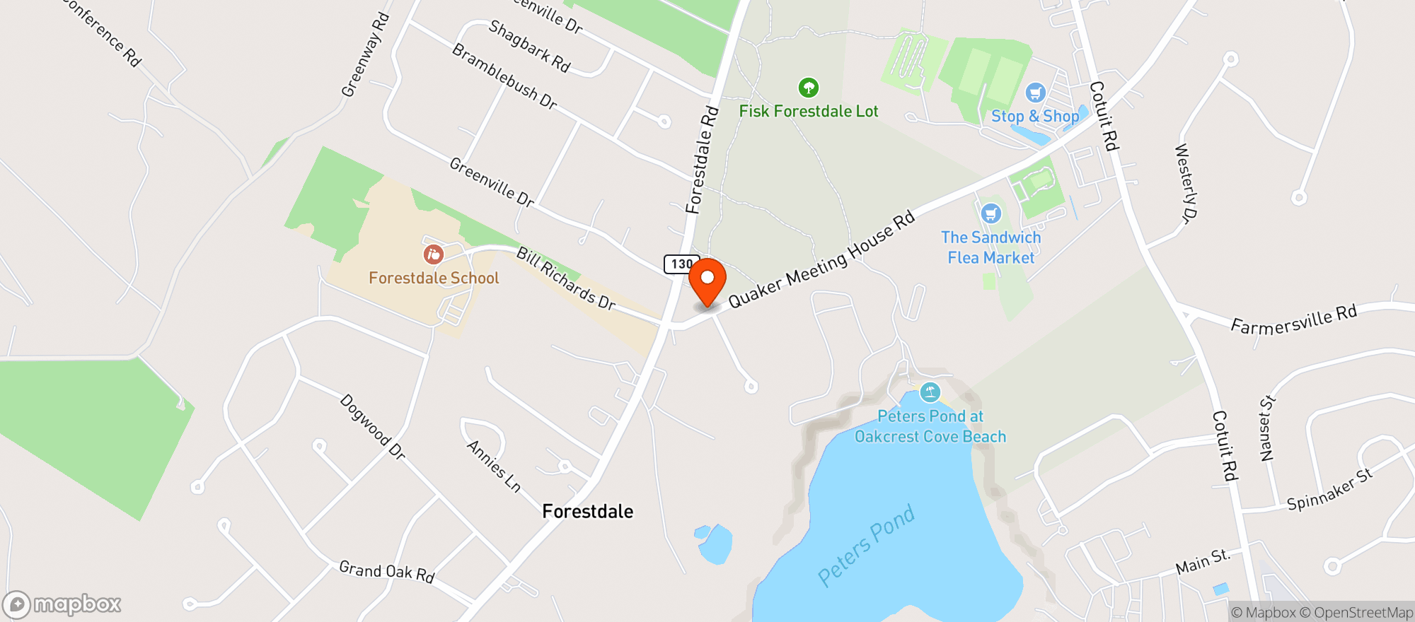 Map showing Stop & Shop - 0470 - Sandwich