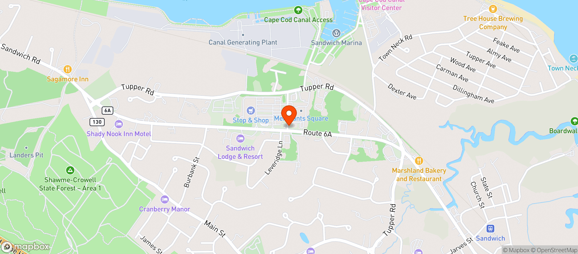 Map showing Stop & Shop - 0012 - Sandwich